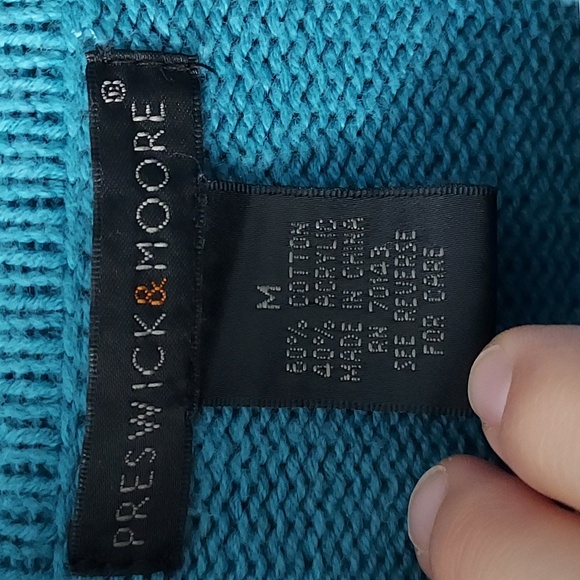 Prestwick & Moore long sleeve turtleneck sweater medium blue - Picture 5 of 9